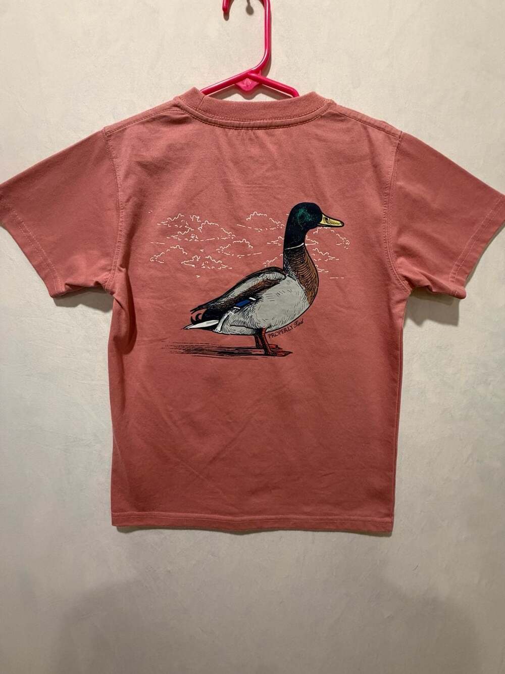 Properly Tied Mallard Duck Graphic Pocket T-Shirt size 7